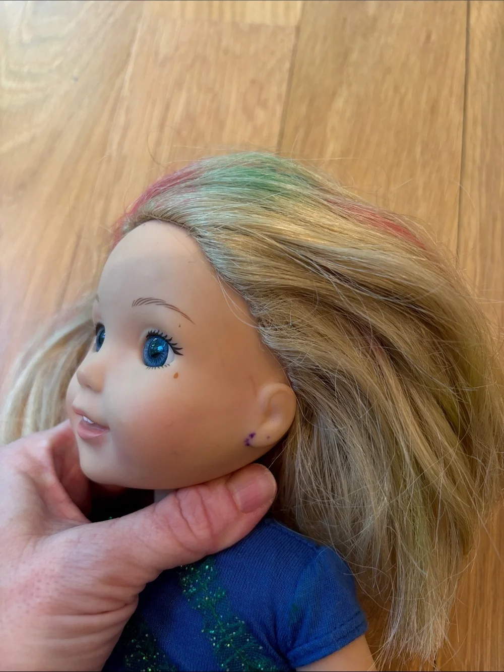 American Girl Wellie Wishers Doll Blond Blue Eye 14”